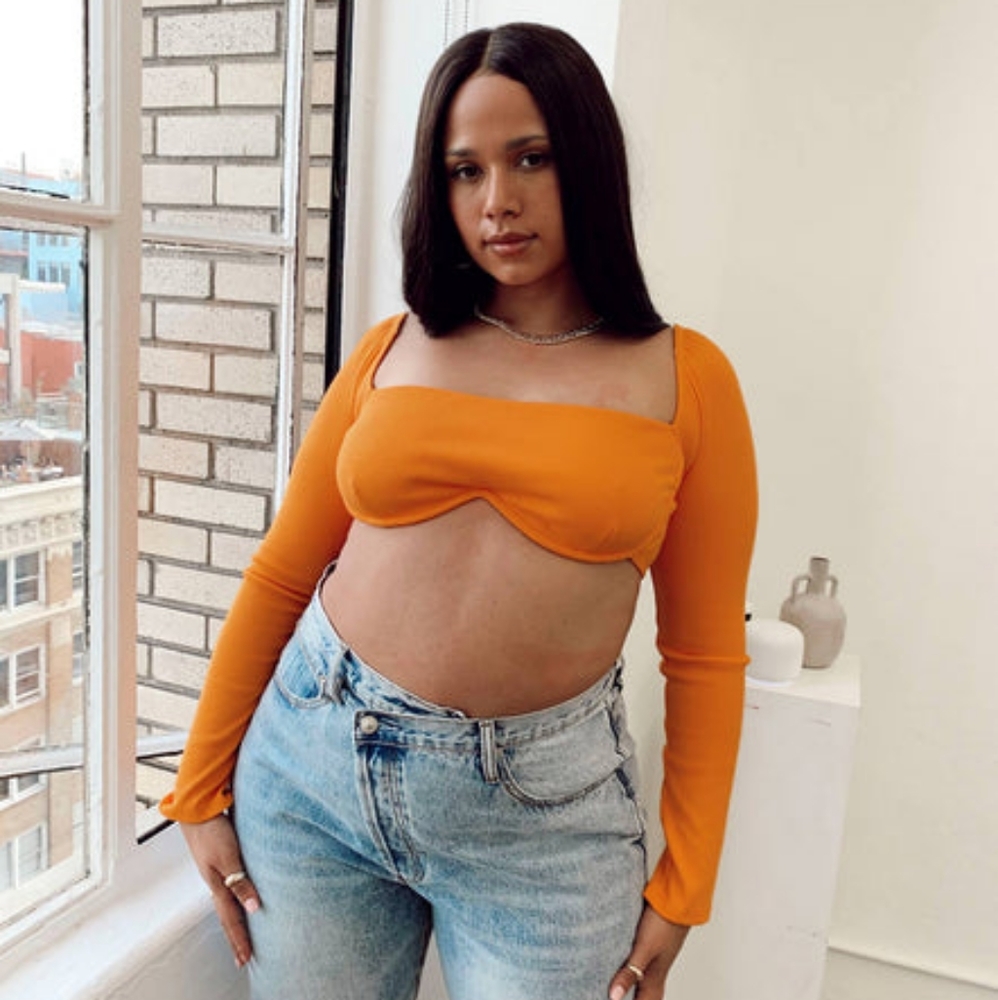 Princess Polly | NWT Becca Long Sleeve Crop Top Orange Size 16